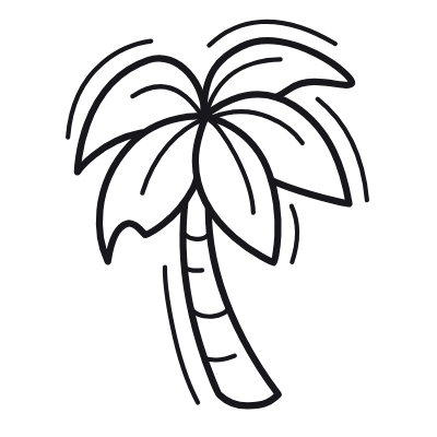 Palm Tree, Animated Icon, Outline