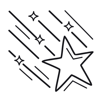 Shooting Stars, Animated Icon, Outline