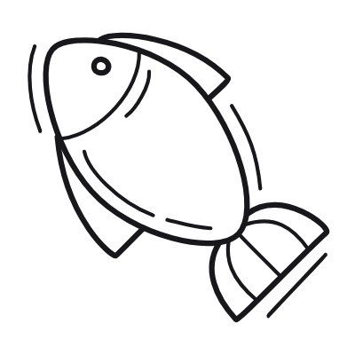 Fish, Animated Icon, Outline