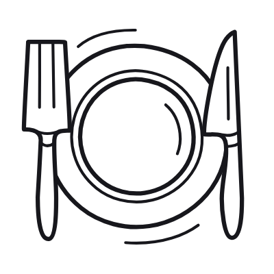 Plate Fork Knife, Animated Icon, Outline