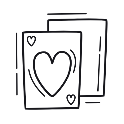 Card Heart, Animated Icon, Outline