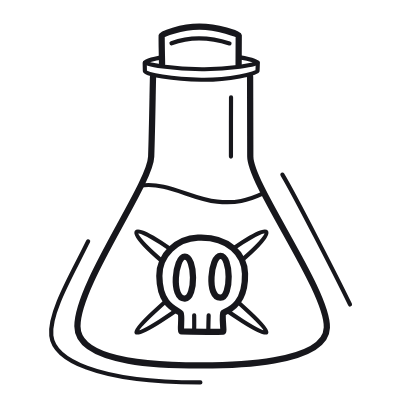 Poison Bottle, Animated Icon, Outline