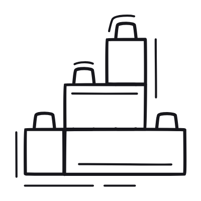 Bricks Toy, Animated Icon, Outline