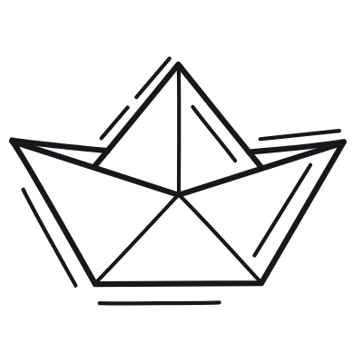 Paper Boat, Animated Icon, Outline