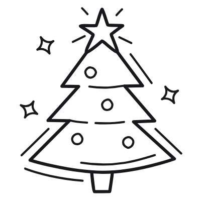 Christmas Tree, Animated Icon, Outline