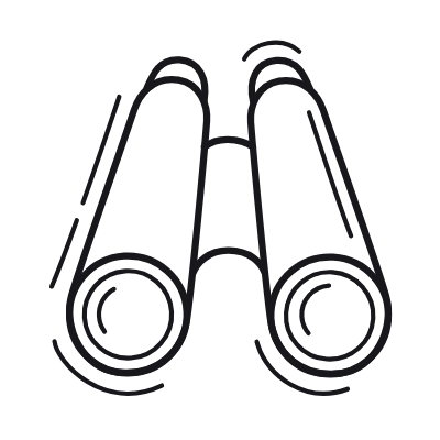 Binoculars, Animated Icon, Outline
