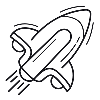 Spaceship, Animated Icon, Outline