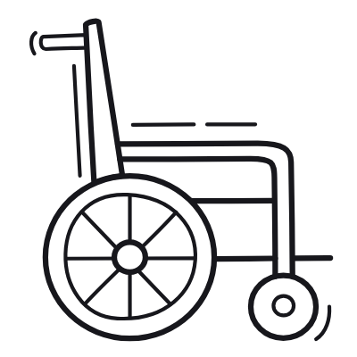 Wheelchair, Animated Icon, Outline