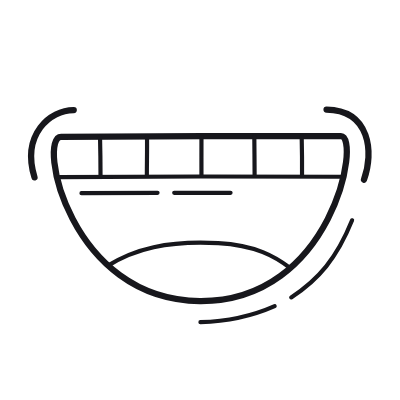 Smiling Mouth, Animated Icon, Outline