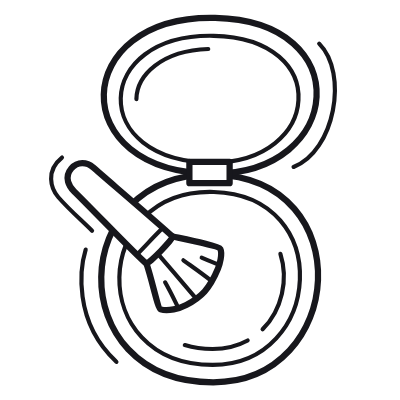 Powder Makeup, Animated Icon, Outline