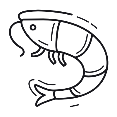 Shrimp, Animated Icon, Outline