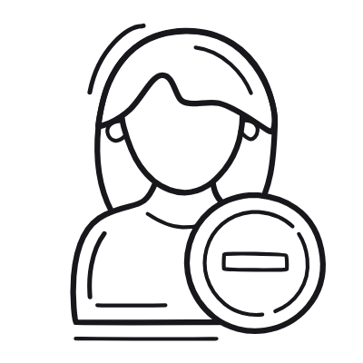 Woman Minus, Animated Icon, Outline
