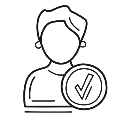 Man Check, Animated Icon, Outline