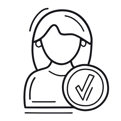 Woman Check, Animated Icon, Outline
