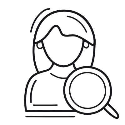 Woman Search, Animated Icon, Outline
