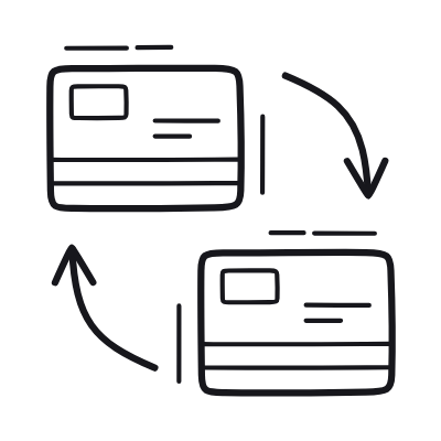 Card Exchange, Animated Icon, Outline