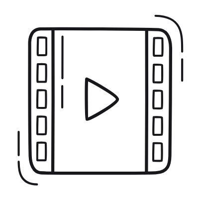 Film Play, Animated Icon, Outline