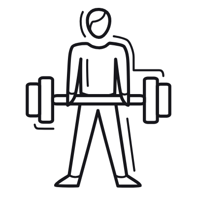 Deadlift, Animated Icon, Outline