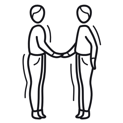 People Handshake, Animated Icon, Outline