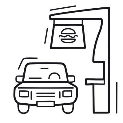 Drive-Thru, Animated Icon, Outline
