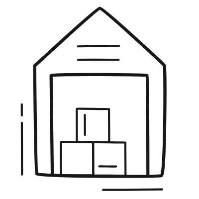 Open Warehouse, Animated Icon, Outline