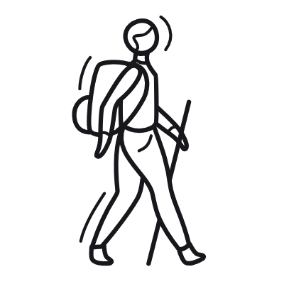 Hiking, Animated Icon, Outline