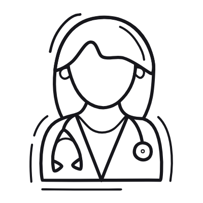 Woman Doctor, Animated Icon, Outline