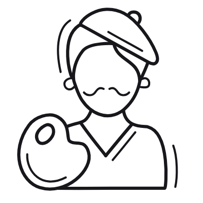 Man Painter, Animated Icon, Outline