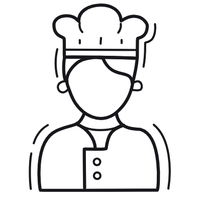 Man Cook, Animated Icon, Outline
