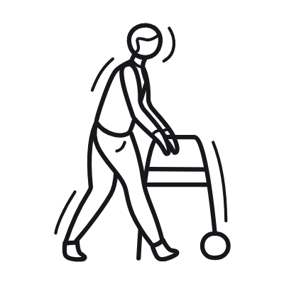 Walker, Animated Icon, Outline