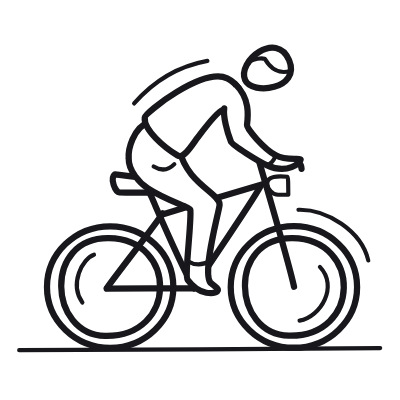 Biking, Animated Icon, Outline