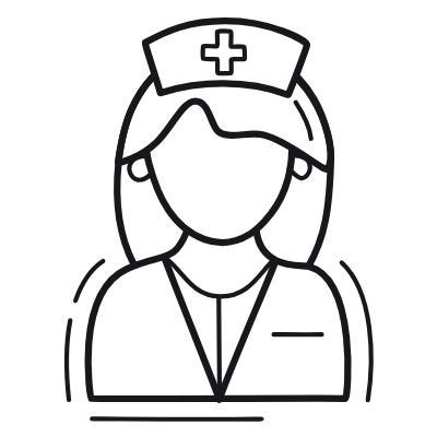 Woman Nurse, Animated Icon, Outline