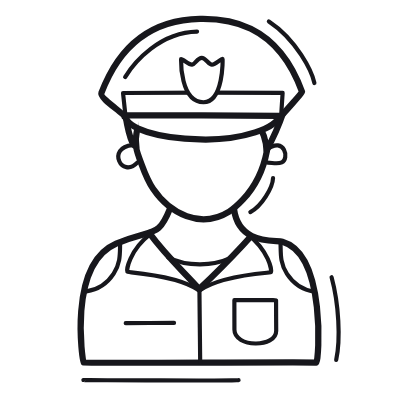 Man Policeman, Animated Icon, Outline