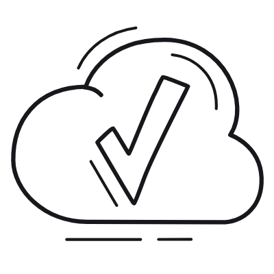 Cloud Check, Animated Icon, Outline