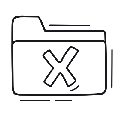Folder Cross, Animated Icon, Outline