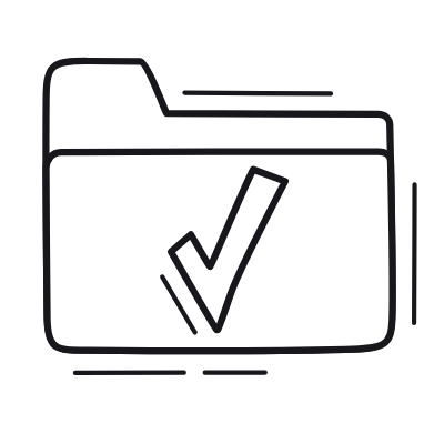 Folder Check, Animated Icon, Outline