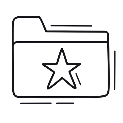 Folder Star, Animated Icon, Outline