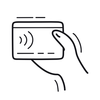 Tapping Credit Card, Animated Icon, Outline