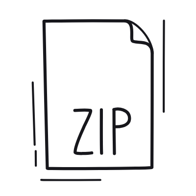 Document ZIP, Animated Icon, Outline