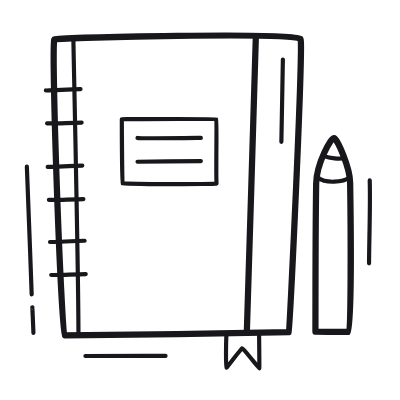 Notebook Pen, Animated Icon, Outline