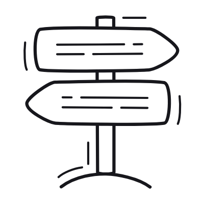 Signpost Double, Animated Icon, Outline
