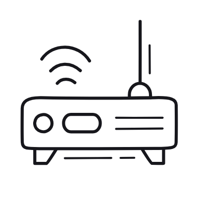 Wifi Router, Animated Icon, Outline