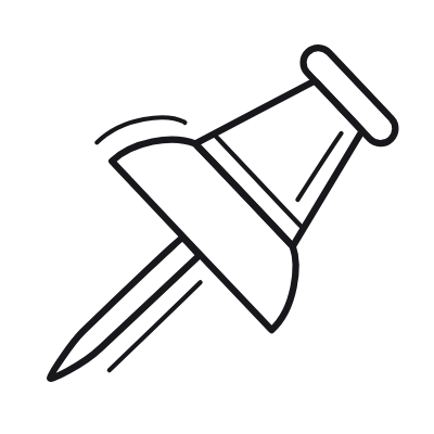 Pushpin, Animated Icon, Outline