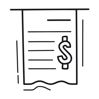 Receipt Dollar, Animated Icon, Outline