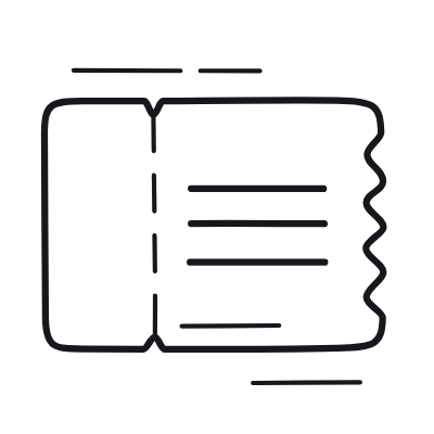 Ticket Perforated, Animated Icon, Outline