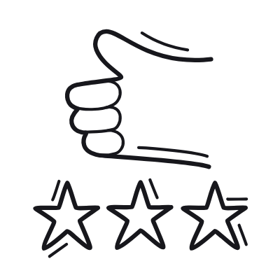 Thumb Up Stars, Animated Icon, Outline
