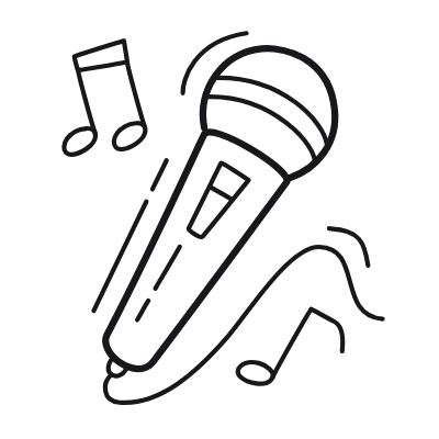 Microphone Stage, Animated Icon, Outline