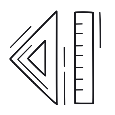 Ruler Triangle, Animated Icon, Outline