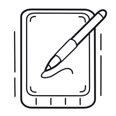 Drawing Tablet, Animated Icon, Outline