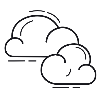 Clouds, Animated Icon, Outline